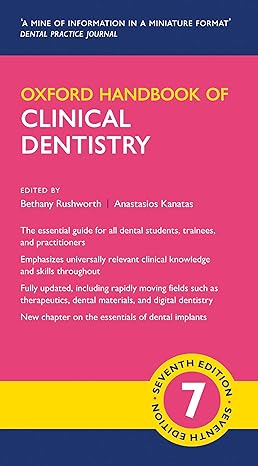 Oxford Handbook of Clinical Dentistry (Oxford Medical Handbooks) (7th Edition) - Orginal Pdf